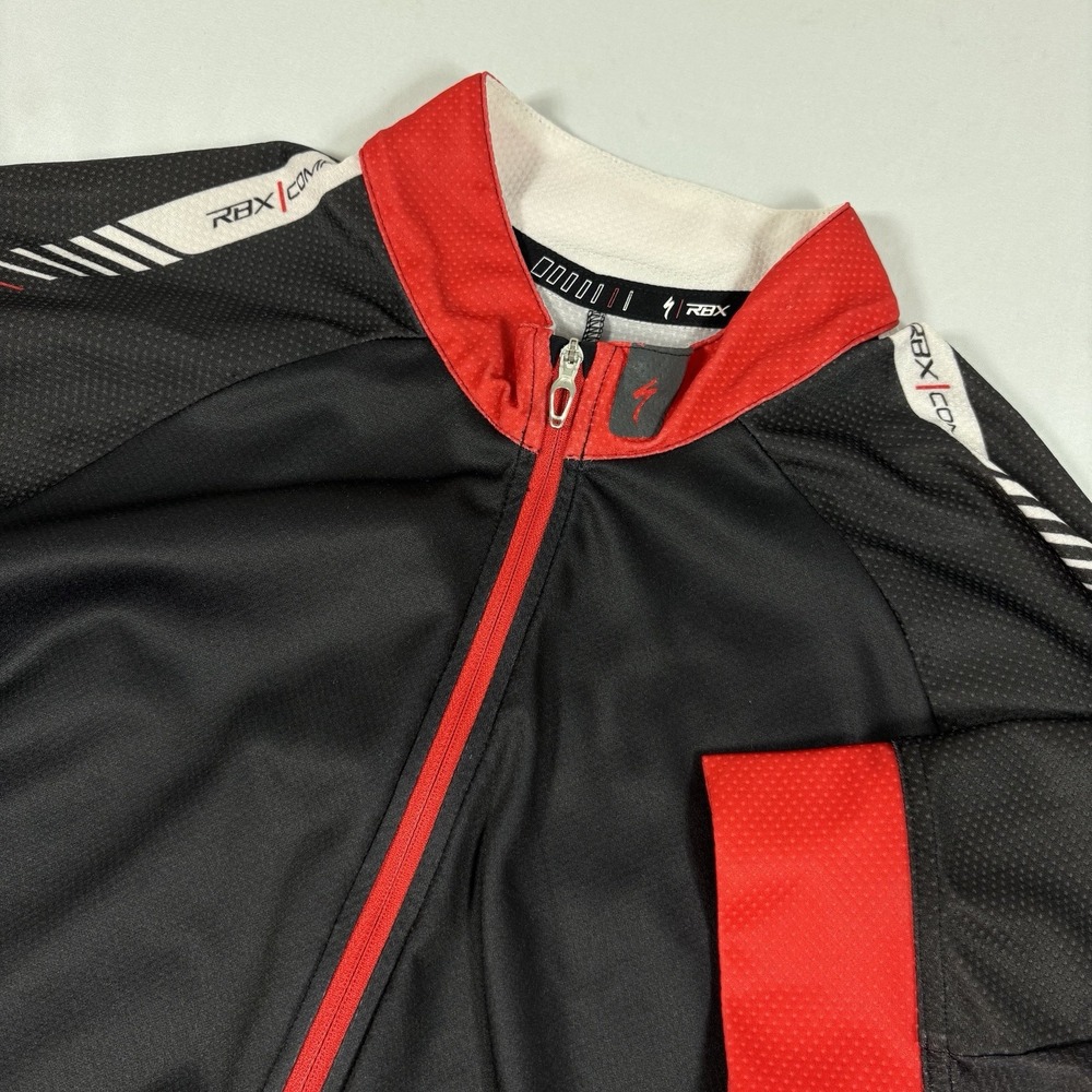 Specialized RBX Classic Short Sleeve Cycling Jersey Men's L Black Red Full Zip